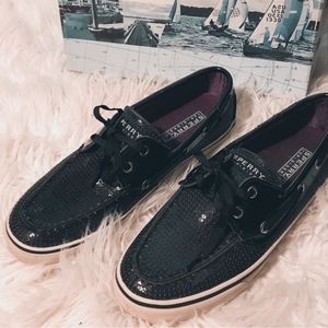 SPERRY Black Sequins 6.5
